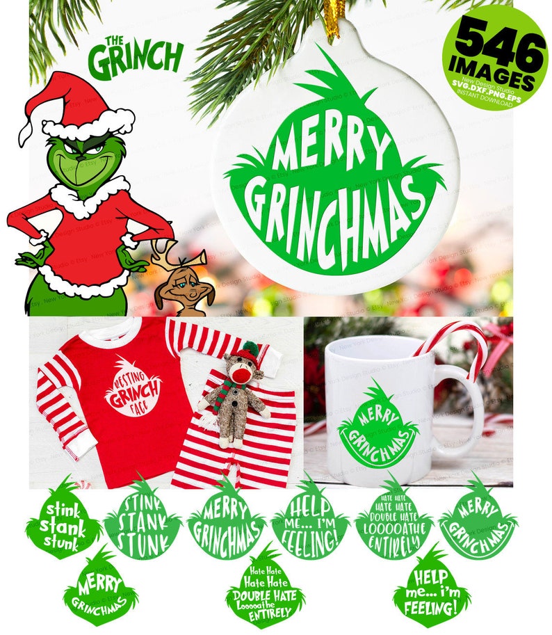 Download Christmas svg bundle grinch svg grinch face svg grinch | Etsy