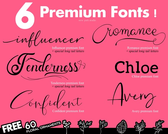 Download Brush Script Font Bundle Handwritten Font Modern Fonts Etsy