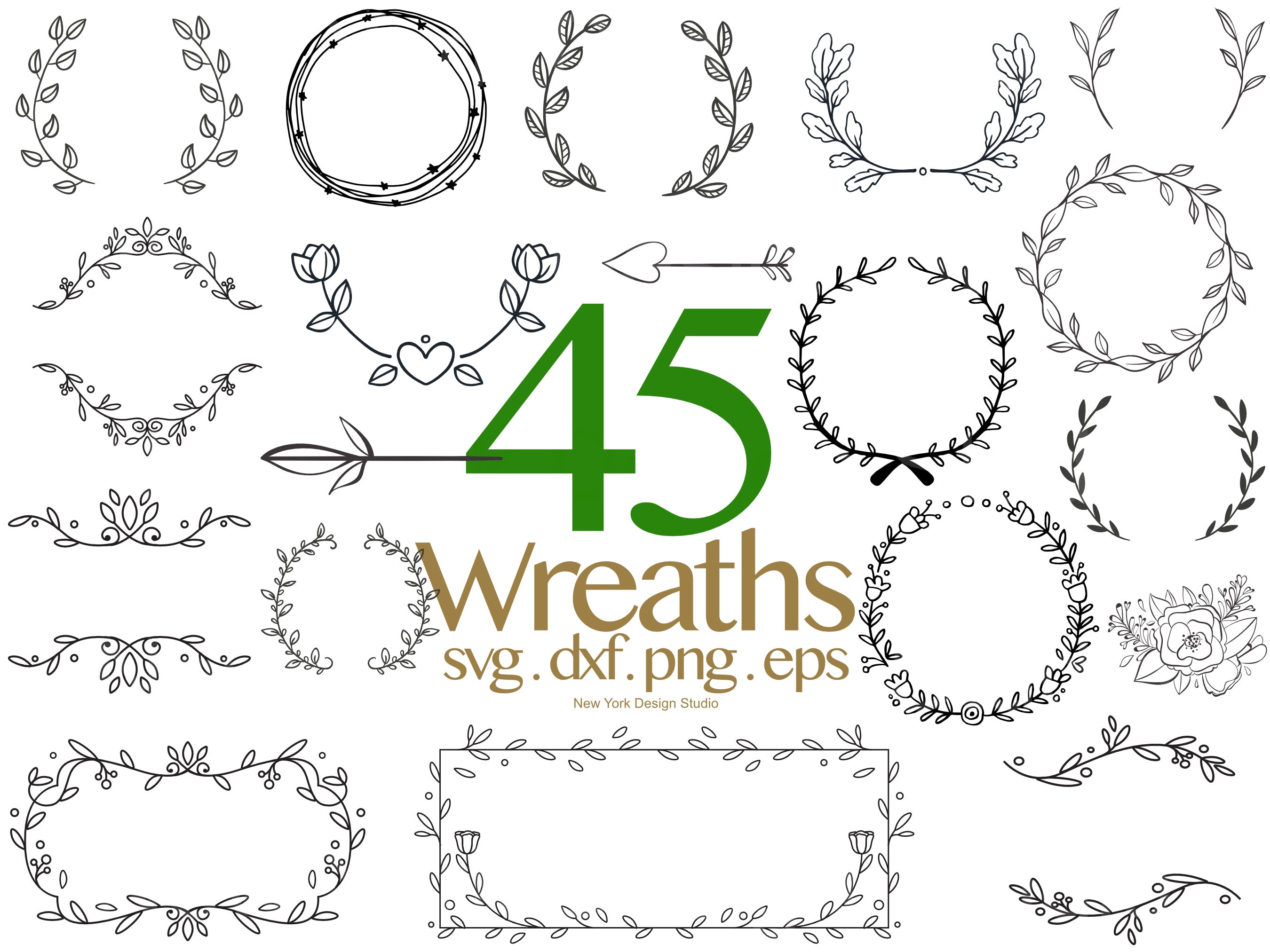 Download Wreath Svg Bundle Cricut Circle Svg Bundle Floral Wreath Etsy