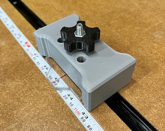 Stop Block for T Track w/ Acrylic Pointer & Micro Adjust
