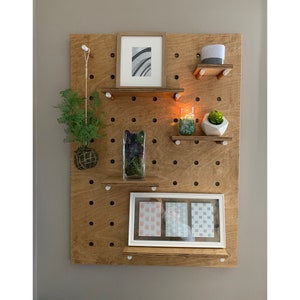 Wooden Pegboard Shelf / Display