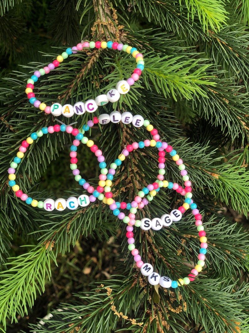 Personalized Sorority. Customized NameWord Beaded Bracelets Monogram Friendship Bracelet Custom