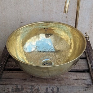 Mid Century Brass Vessel Sink Brass Sink bohemian Antique - Etsy