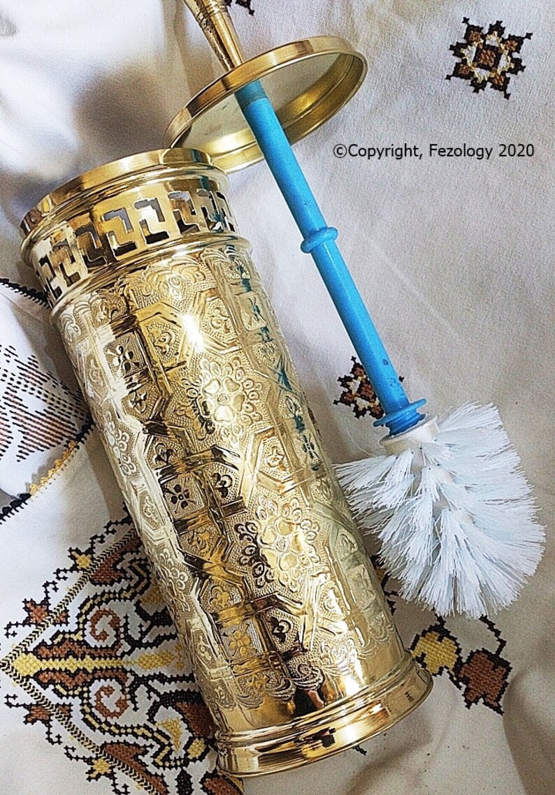Brass Toilet Bowl Brush and Holder for Bathroom Storage Etsy