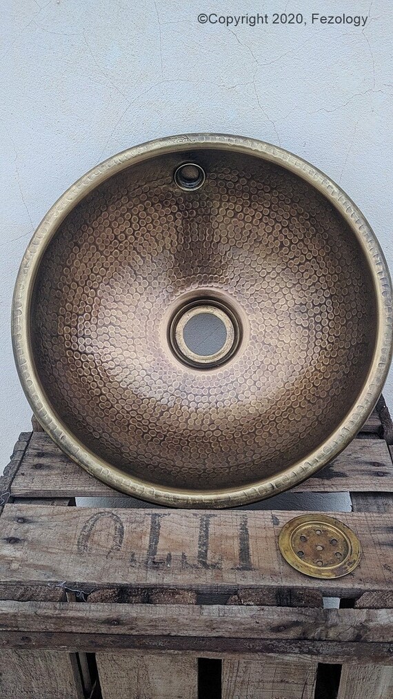 CUstom Made Bathroom Sink Brass Vessel Sink Handcrafted Sink Drop