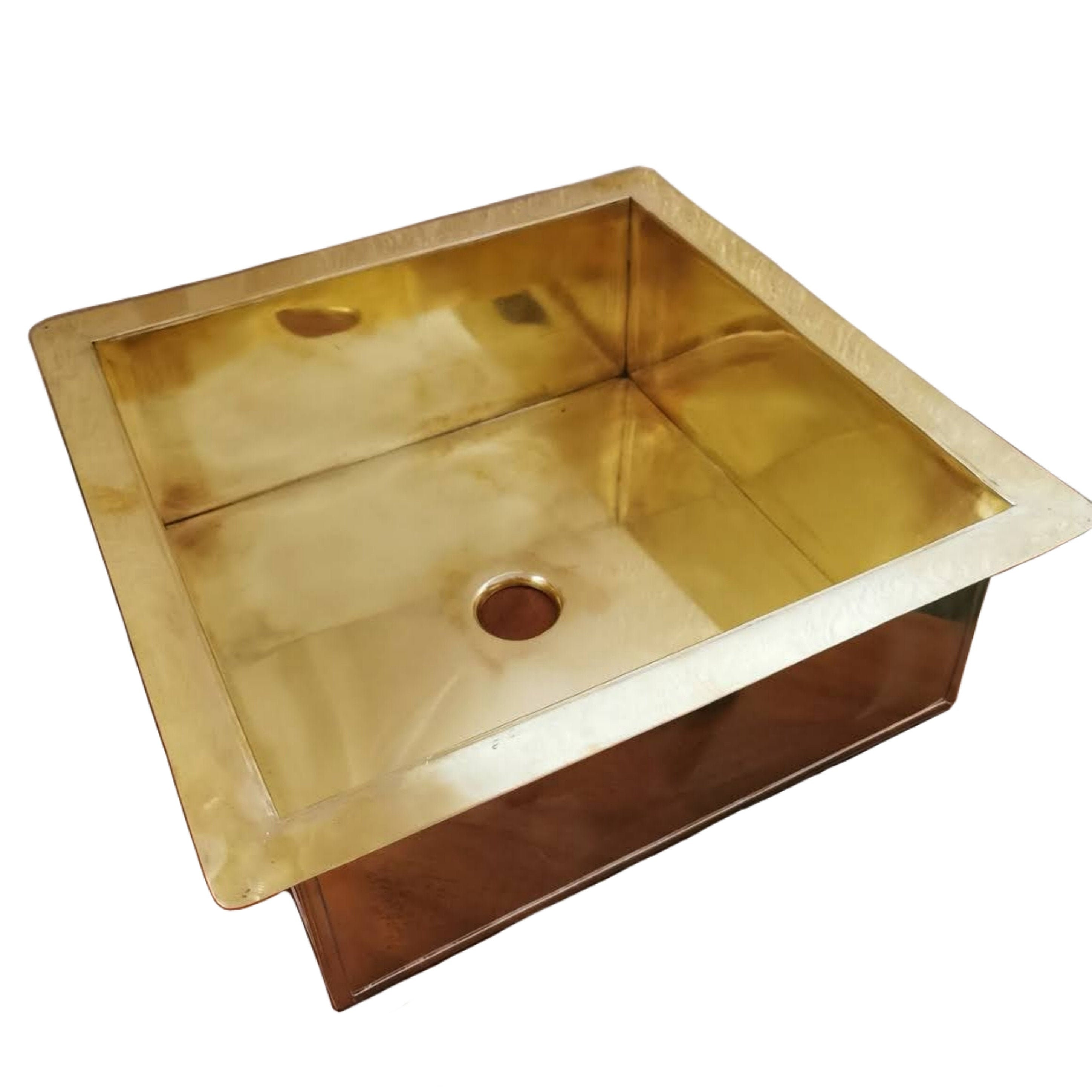 CUSTOMIZABLE Solid Brass Sink Undermount Sink Unlacquered Etsy