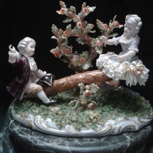Vintage Italienische Porzellan Capodimonte Figurine San Marco Figur 19.Jh