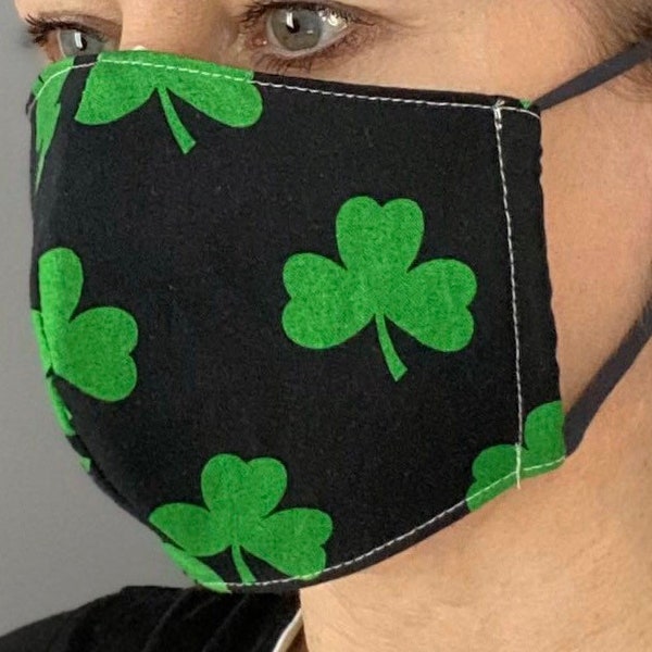 Irish Face Mask 100% Cotton Comfortable Adult Size & Child Size Washable Face Mask - Made in USA - Face Cover