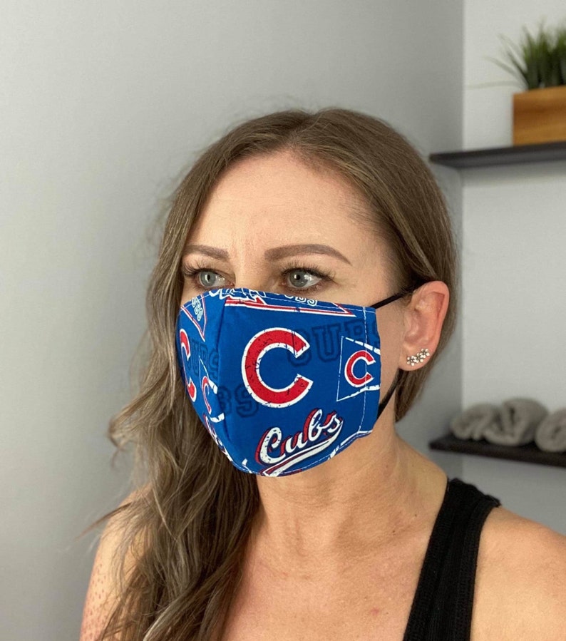 Chicago Cubs Baseball MLB Face Mask 100 Cotton Comfortable Etsy