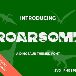 Dinosaur Letters SVG / Dino Alphabet SVG / Kids Room Decor / Birthday Decorations / Cricut Kids Font / Digital Letters + Numbers