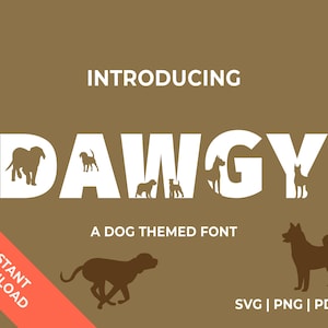 Hunde Alphabet / Hund Schrift PNG + SVG / Kinderzimmer Deko / Party Dekoration SVG / Geburtstag Alphabet / Digitale Datei