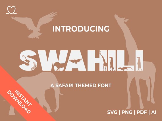 Safari Animals SVG / Jungle Wildlife Font / Wild Numbers & Letters Stencil for Cricut, Room Decor, Postards, etc. / Instant Digital Download