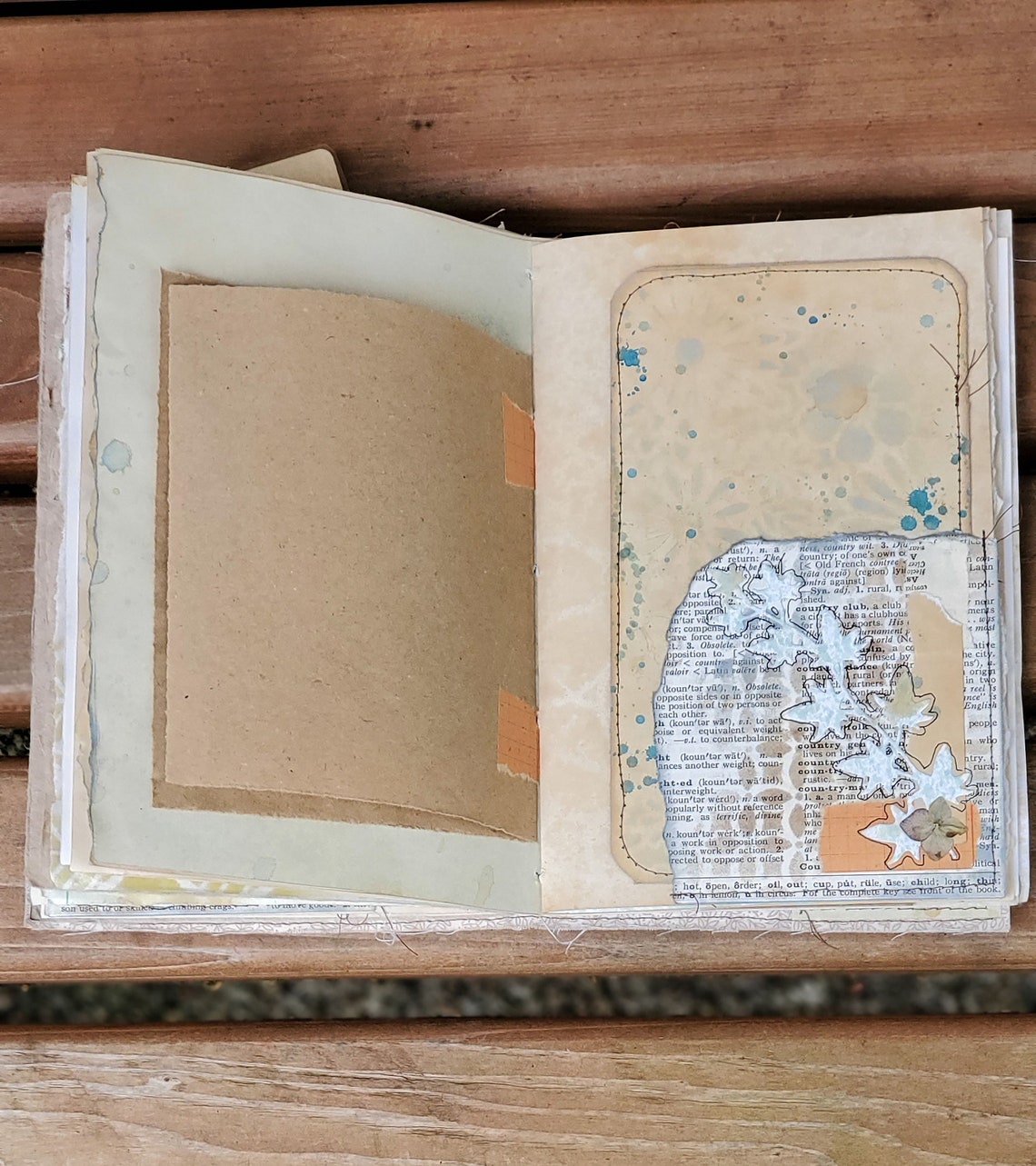 Botanical Themed Junk Journal Decoupaged Fabric Cover With Tea Etsy