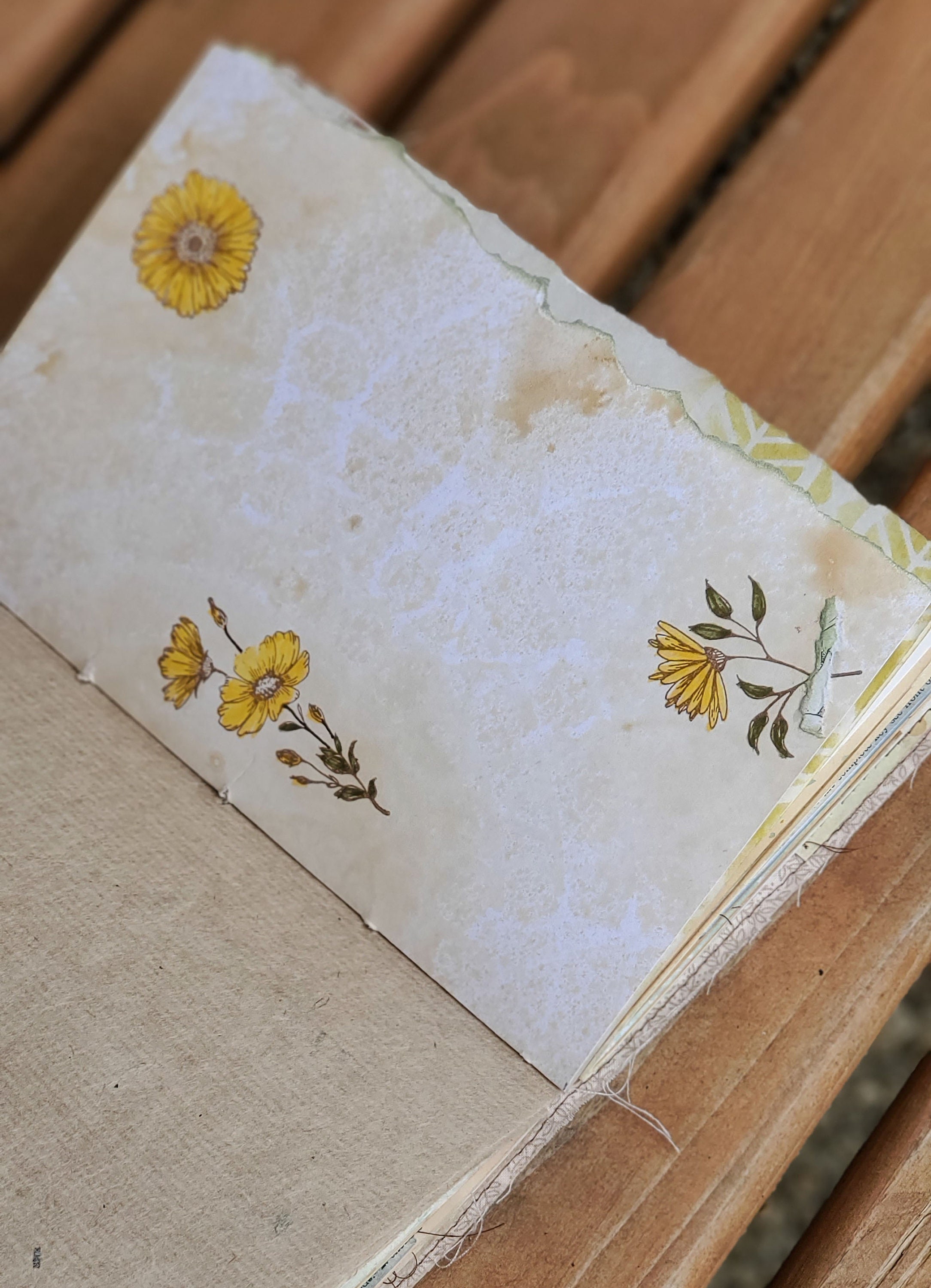 Botanical Themed Junk Journal Decoupaged Fabric Cover with Tea Etsy
