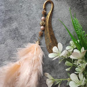 Bookmark, Bookmark with feather, Handmade bookmark, Bookmark with beads, Bookmark feather, Bookmark lovers, Book lovers, Bookmarks