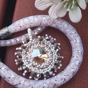 Beaded necklace, Beaded necklace pendant, Necklaces, Jewelry, Beaded jewelry, Necklace, Jewelry set, Light pink jewelry, Pastel color