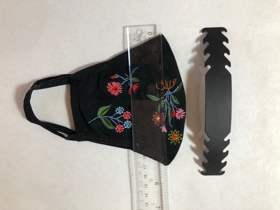 2 Pieces Mixed Medium Spring and Fall Embroidered Black Face Mask ...
