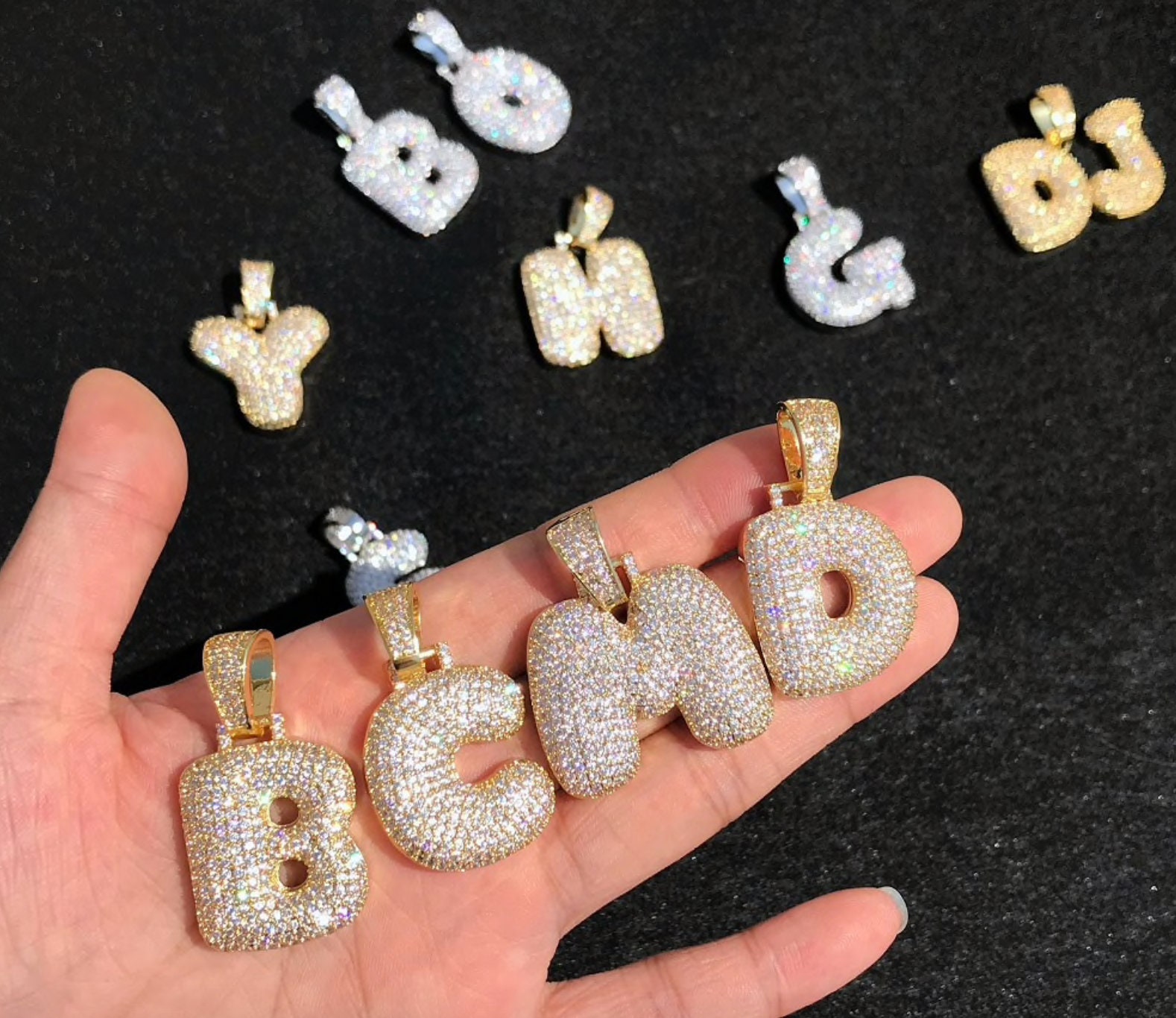 iced out bubble letter chain on sale iced out bubble letter chain on sale