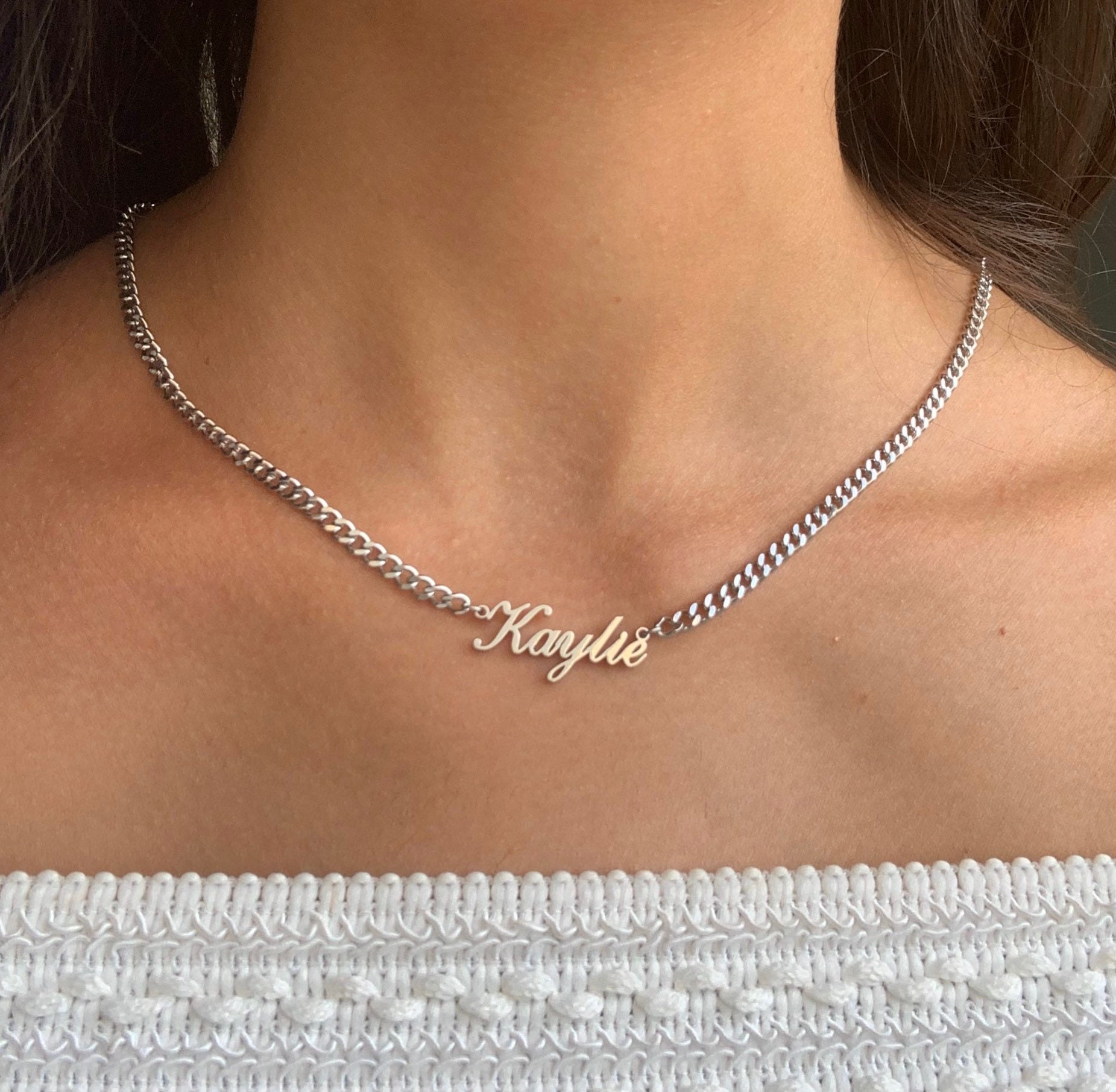 Stainless Steel Custom Name Necklace on 