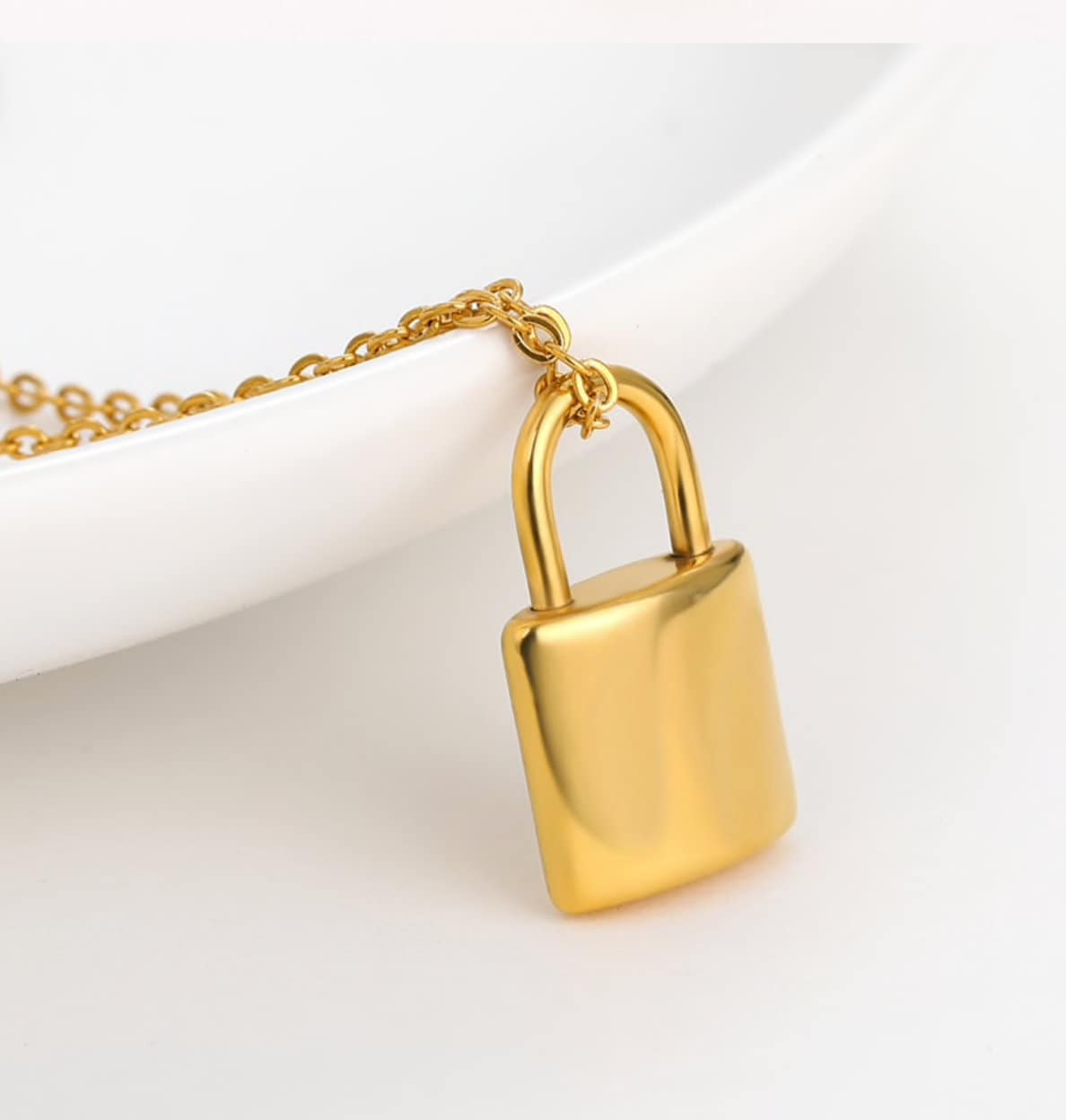 Padlock Necklace Lock Pendant Gothic Necklace Gold Jewelry Etsy