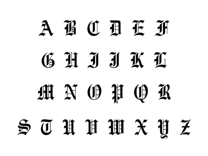 Personalized Ring Old English Font Initial Ring Custom Etsy