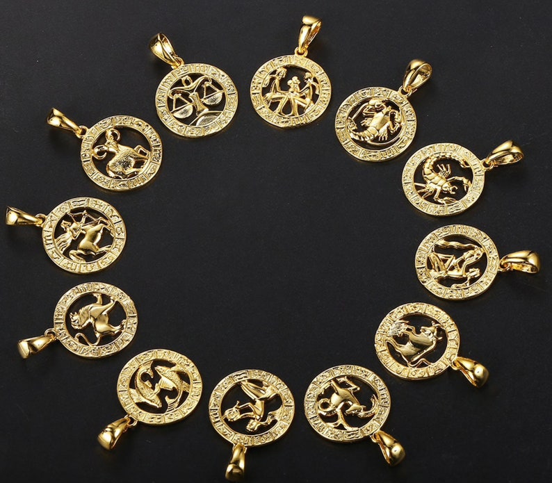 Horoscope Sign Symbols Custom Personalized Jewelry Gold Filled Custom Jewelry Birthday Gift Zodiac Necklace For Women or Men