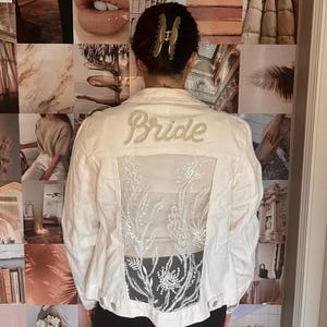 BRIDAL White Denim Lace Jacket