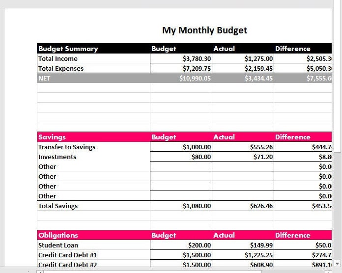 Excel Budget Sheet Browserrewa
