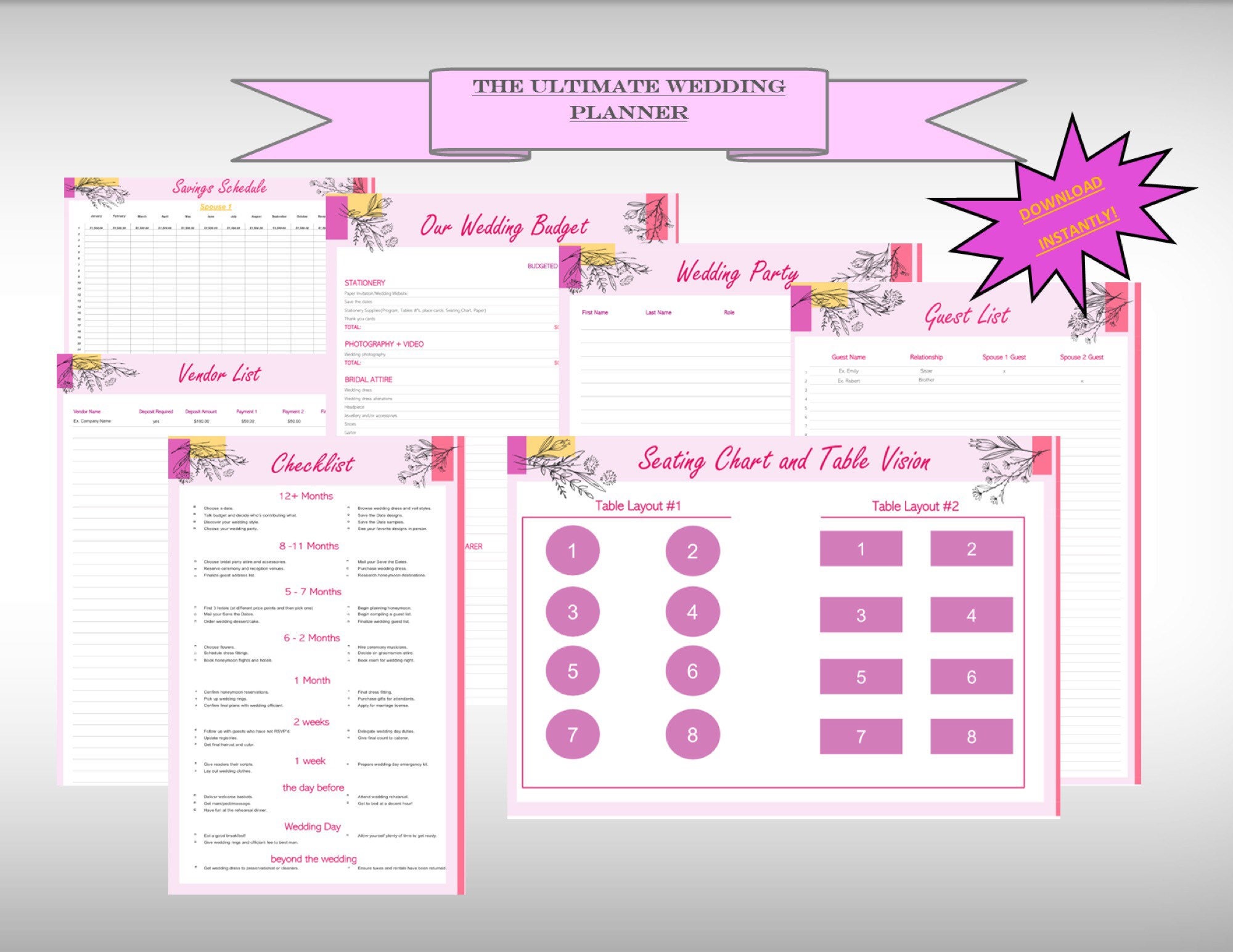 the ultimate wedding planner wedding budgetwedding etsy