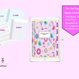 Cuaderno digital para niños: documentos escolares digitales, práctica de escritura a mano, papel de diario rayado, papel cuadriculado de puntos, papel preescolar, papel cuadriculado