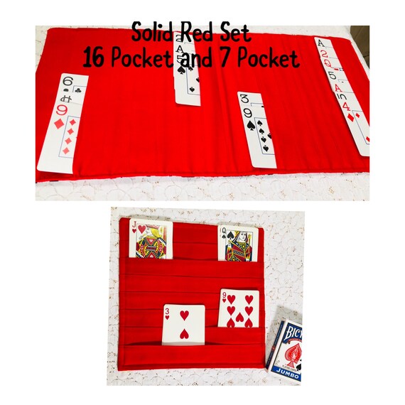 Red Samba Card Game Organizer Hand & Foot, Triple Play or Canasta Solid  Colors