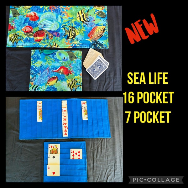 Samba Card Game Organizer Hand & Foot, Triple Play or Canasta, Fish, Ocean, Sea Life