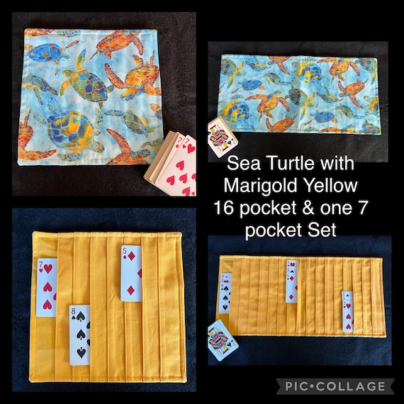 Samba Card Game Organizer Hand & Foot, Triple Play or Canasta, Sea Turtle 