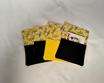 One Dragonfly Cotton Card Holder, Samba, Hand and Foot