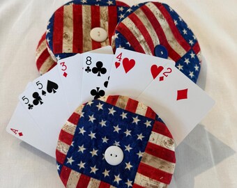Playing Card Holders, 100% Cotton, horse, peanuts, Charlie Brown, American flag