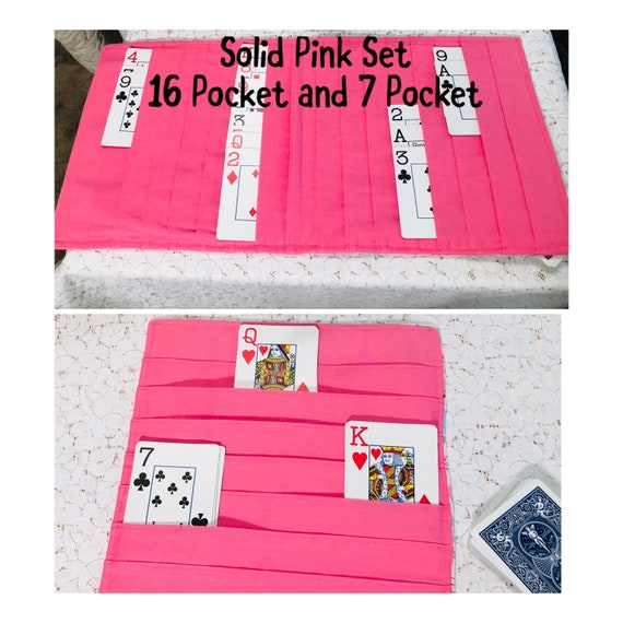 Pink Samba Card Game Organizer Hand & Foot, Triple Play or Canasta Solid  Colors Pink