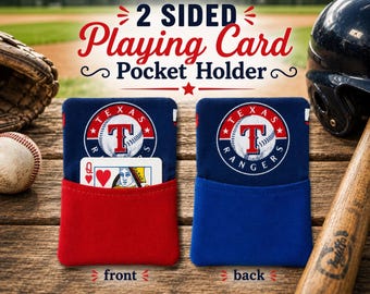 One Card Holder for Samba, Hand & Foot Games, Cotton Texas, Rangers, baseball Print