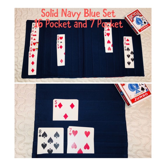 Navy Blue Samba Card Game Organizer Hand & Foot, Triple Play or Canasta  Solid Colors