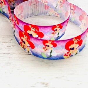 Ariel Kleine Zeemeermin Roze en Blauw Grosgrain Lint 7/8" 22mm Decorating Crafts Ribbon