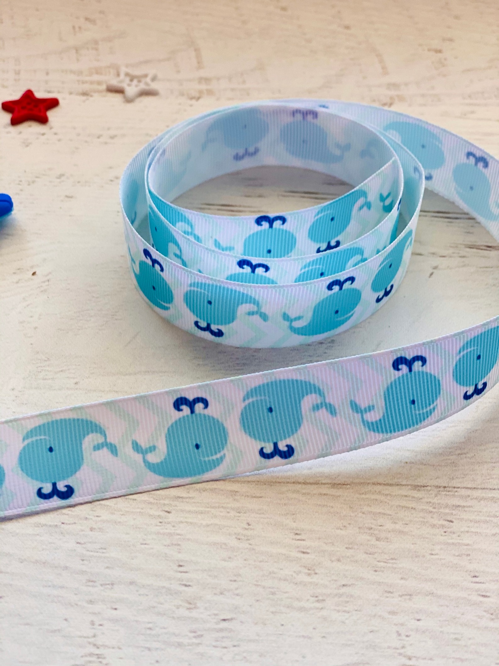 Blue Whale Grosgrain Ribbon 7/8” 22mm Decorating Crafts Ribbon - Etsy