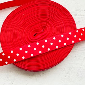 Rode en witte stippen schattig grosgrain lint 7/8 "22 mm versieren ambachten lint