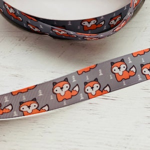 Foxy Cute Woodland Thème Fox Grosgrain Ruban 7/8" 22mm Décoration Artisanat Ruban