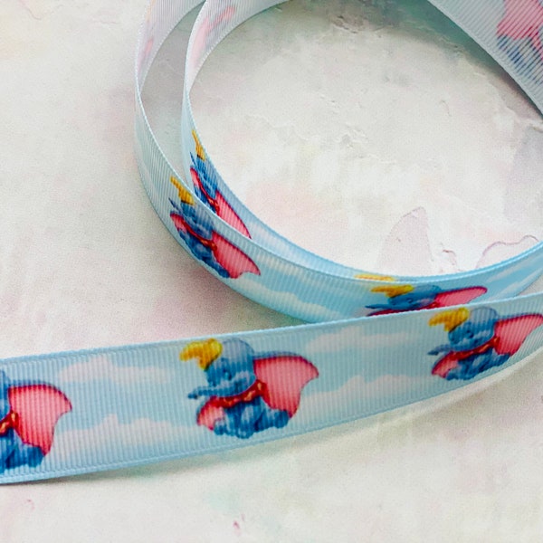 Dumbo Elephant Grosgrain Ribbon 7/8” 22mm Decorating Crafts Ribbon