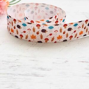 Witte en oranje herfstbladeren oogst grosgrain lint 7/8" 22 mm kleurrijke roze olifant met bloemen versieren ambachten lint