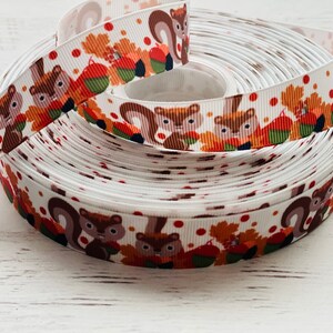 Foxy Cute Woodland Thème Fox Grosgrain Ruban 7/8" 22mm Décoration Artisanat Ruban