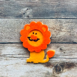 Filz Löwe Aufkleber Dschungel Filz Tier Zeichen orange gelb Filz Figur Aufkleber