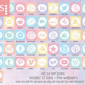 Pastel Aesthetic iPhone ios14 App Icons ios14 App Icons | Etsy