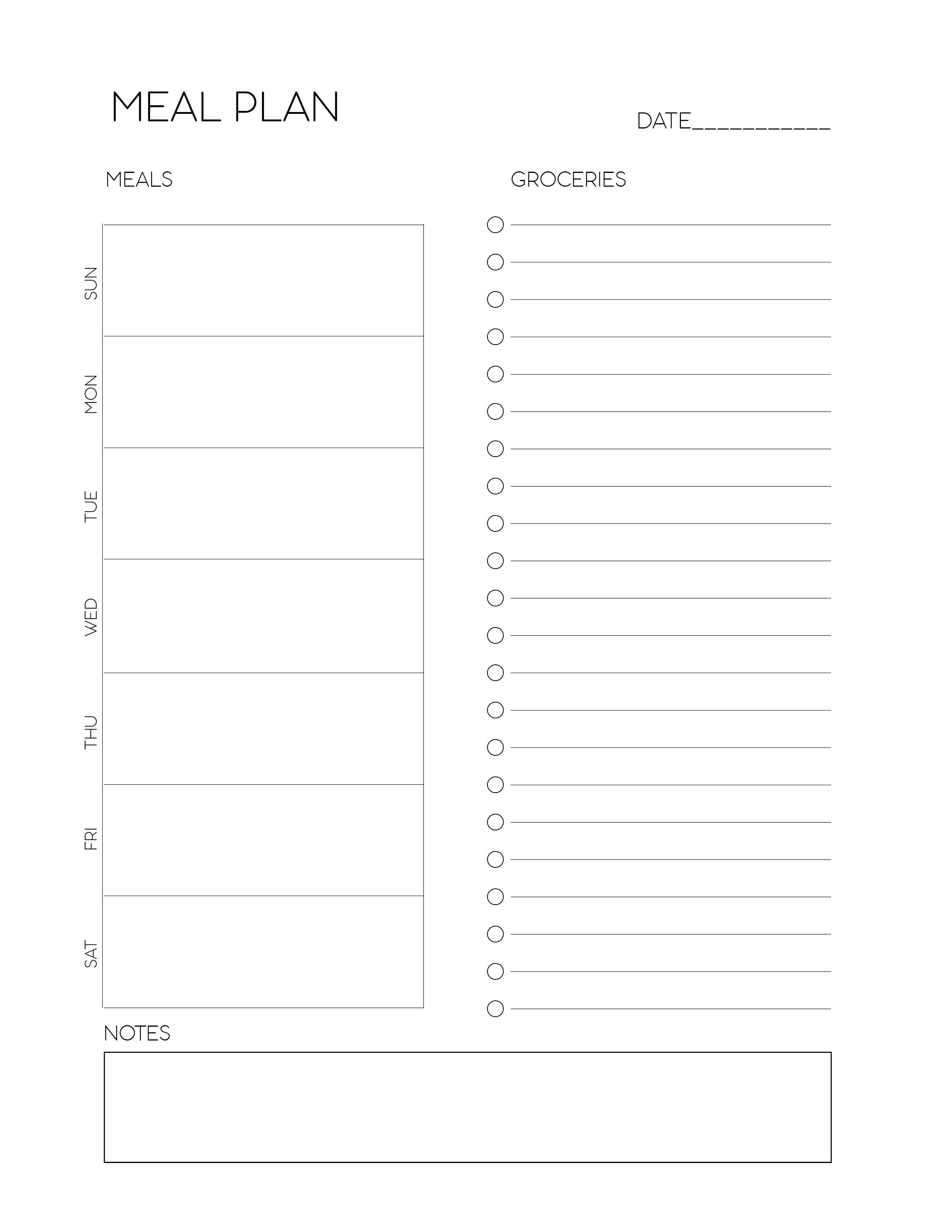 Weekly Meal Planner Menu With Grocery List and 7 Day Menu Digital Weekly Meal Planner Menu With Grocery List and 7 Day Menu Digital