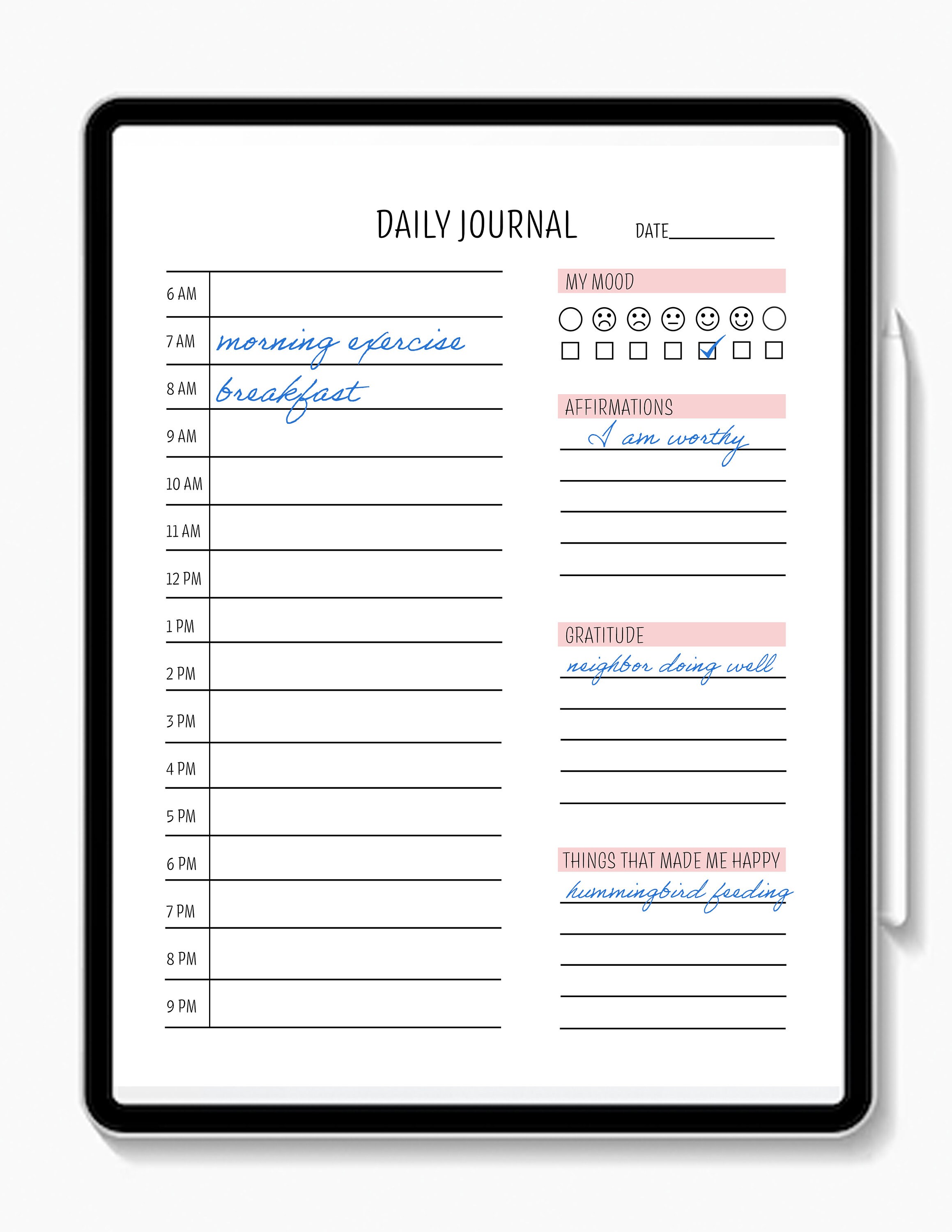 Self-care Journal Printable Digital Download PDF - 1 Sheet - Etsy
