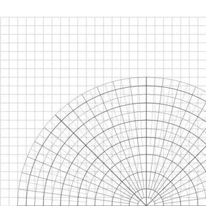 May include: A black and white grid pattern with a quarter circle of smaller grids in the bottom right corner.